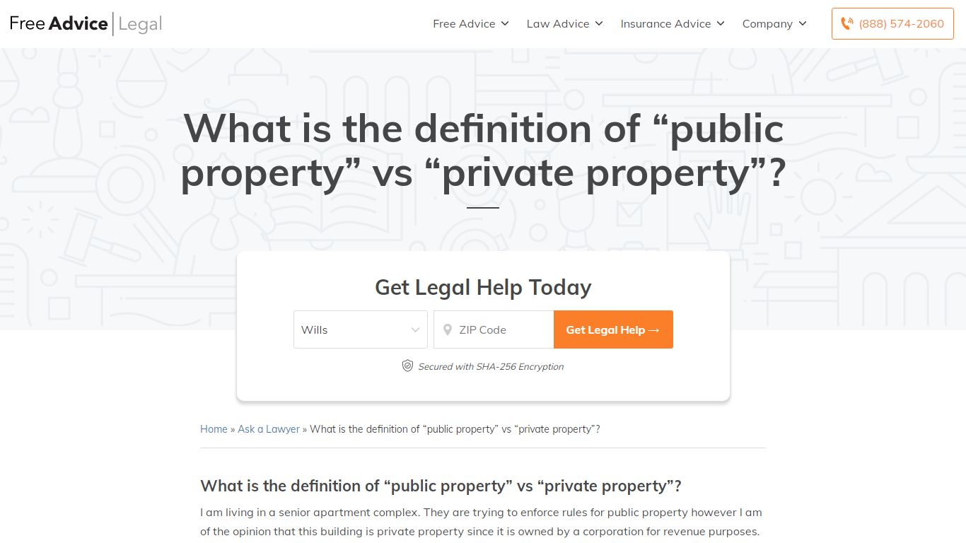 What is the definition of “public property” vs “private property ...